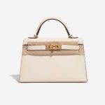 Pre-owned Hermès bag Kelly Mini Epsom Nata Grey Front Velt | Sell your designer bag on Saclab.com