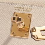Pre-owned Hermès bag Kelly Mini Epsom Nata Grey Logo | Sell your designer bag on Saclab.com