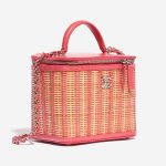 Pre-owned Chanel bag Vanity Medium Calf / Wicker Pink Beige, Pink Side Front | Sell your designer bag on Saclab.com
