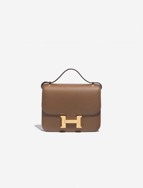 Pre-owned Hermès bag Constance 18 Evercolor Beige de Weimar Brown Front | Sell your designer bag on Saclab.com