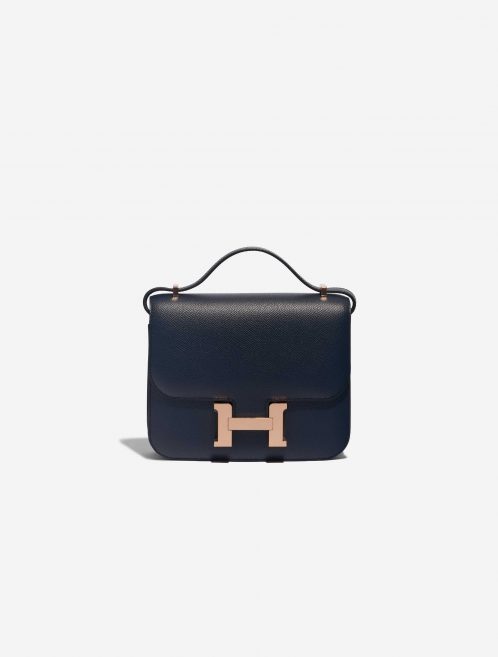 Pre-owned Hermès bag Constance 18 Epsom Blue Indigo Blue Front | Sell your designer bag on Saclab.com