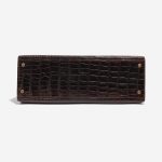 Pre-owned Hermès bag Kelly 32 Porosus Crocodile Dark Brown Brown Bottom | Sell your designer bag on Saclab.com