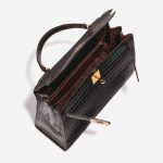 Pre-owned Hermès bag Kelly 32 Porosus Crocodile Dark Brown Brown Inside | Sell your designer bag on Saclab.com