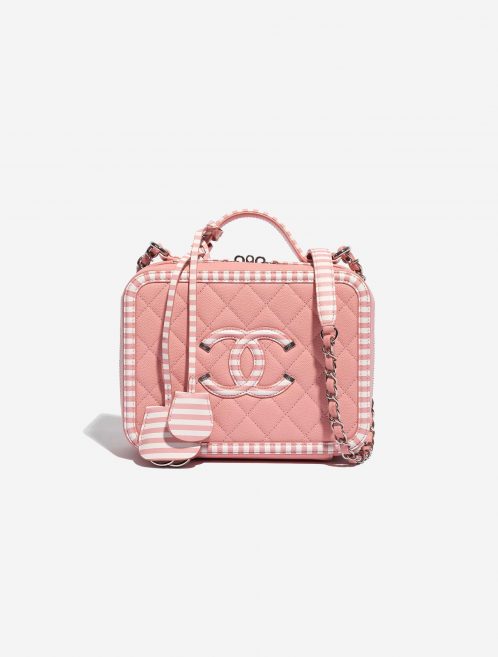 Pre-owned Chanel bag Vanity Large Caviar Rose / White Rose, White Front | Sell your designer bag on Saclab.com
