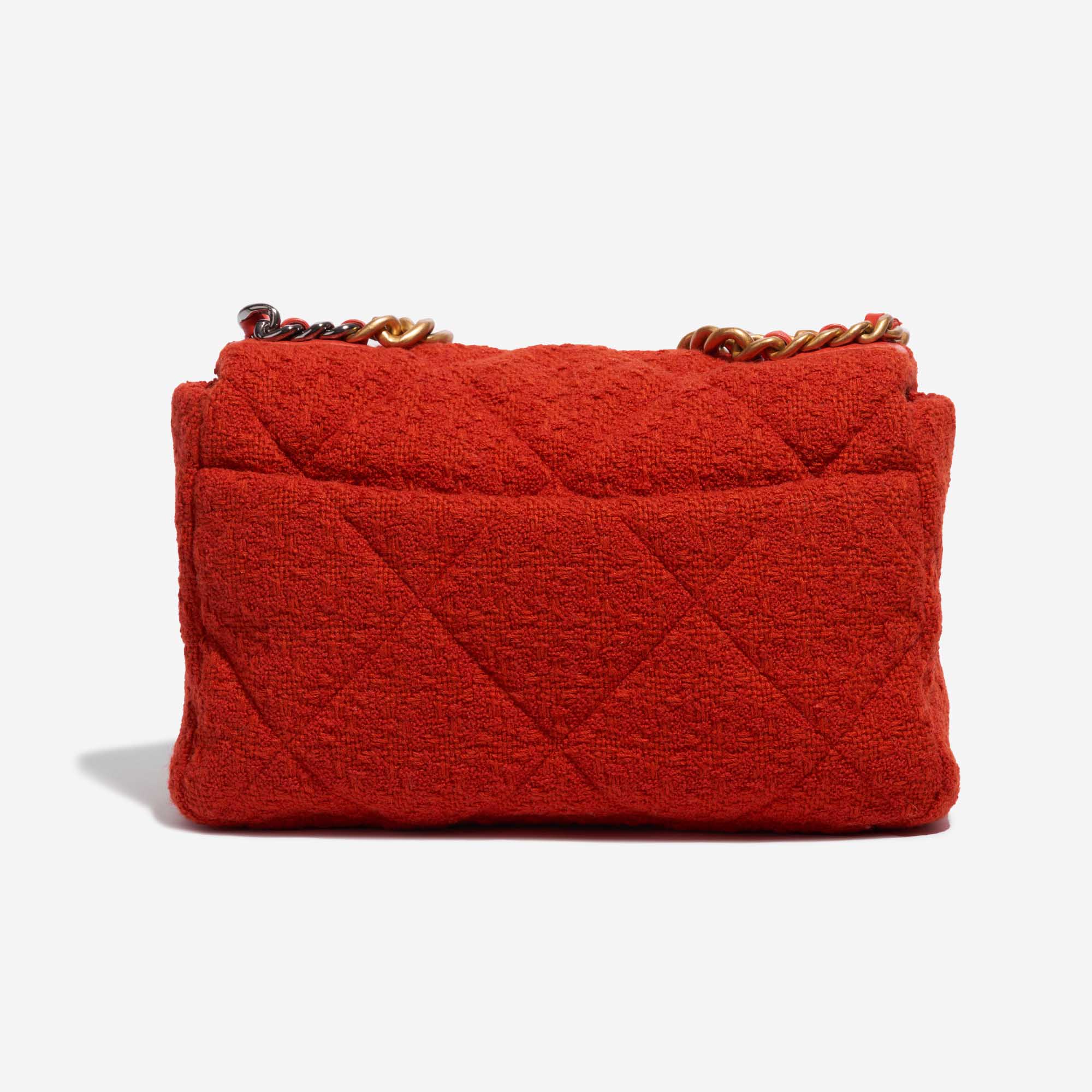 Pre-owned Chanel bag 19 Flap Bag Large Wool Red Red Back | Sell your designer bag on Saclab.com