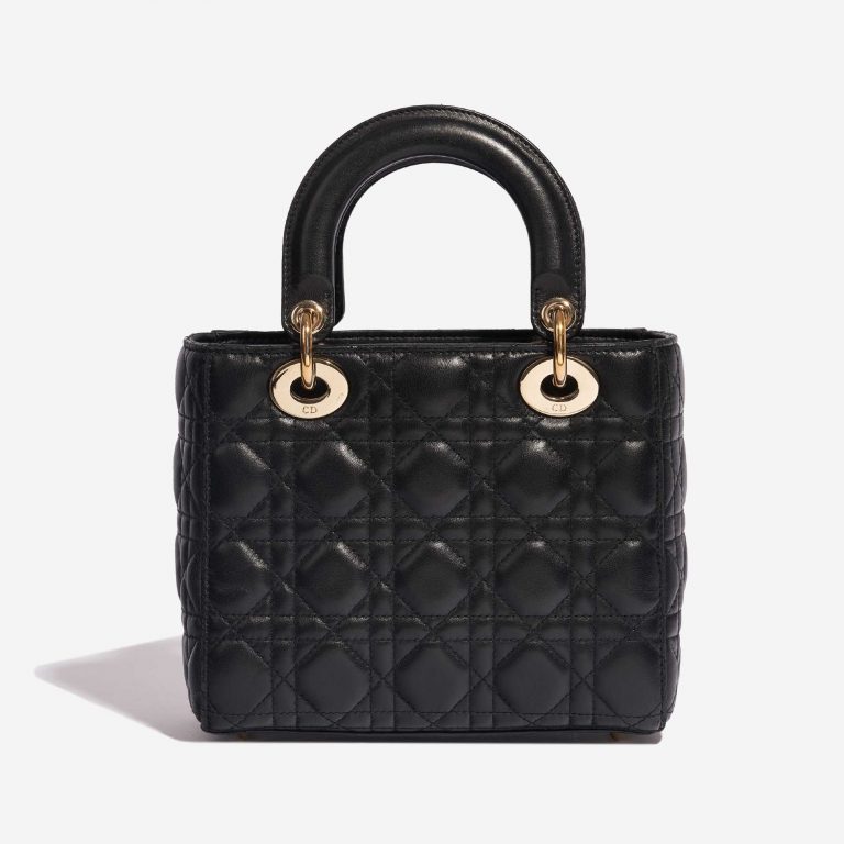 Pre-owned Dior bag Lady Small Lamb Black Black Back | Sell your designer bag on Saclab.com