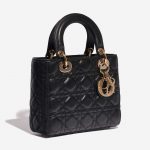 Pre-owned Dior bag Lady Small Lamb Black Black Side Front | Sell your designer bag on Saclab.com