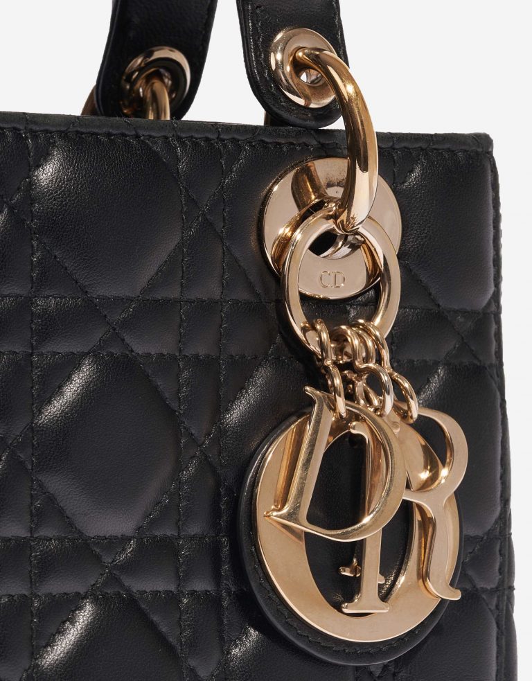 Pre-owned Dior bag Lady Small Lamb Black Black Detail | Sell your designer bag on Saclab.com