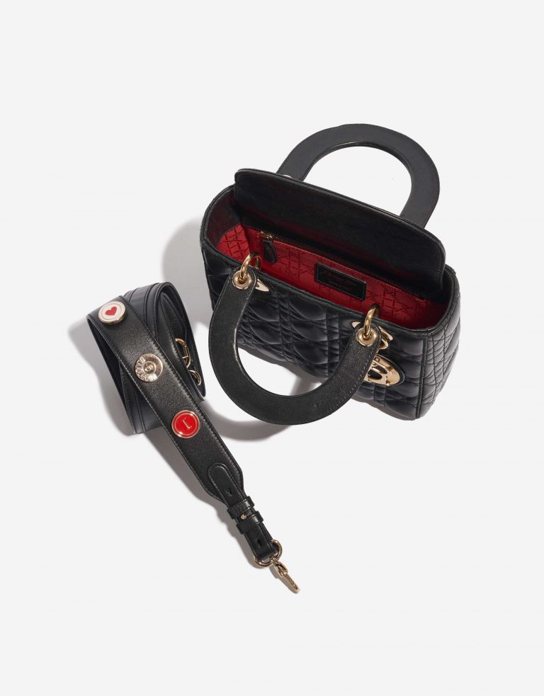 Pre-owned Dior bag Lady Small Lamb Black Black Inside | Sell your designer bag on Saclab.com