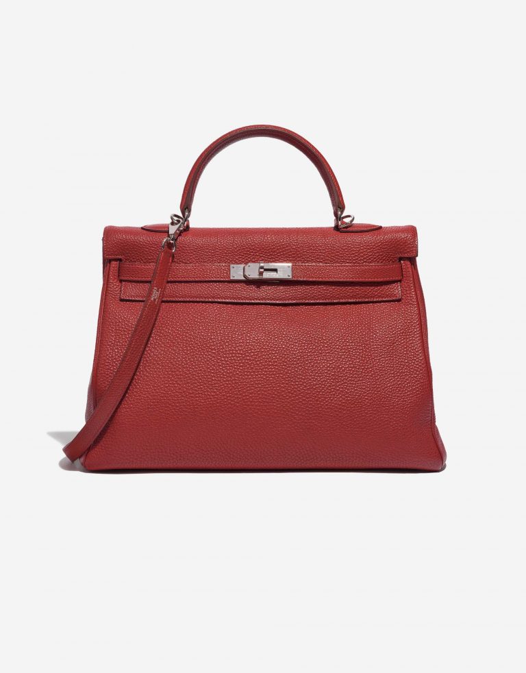 Pre-owned Hermès bag Kelly 35 Clemence Rouge Piment Red Front | Sell your designer bag on Saclab.com