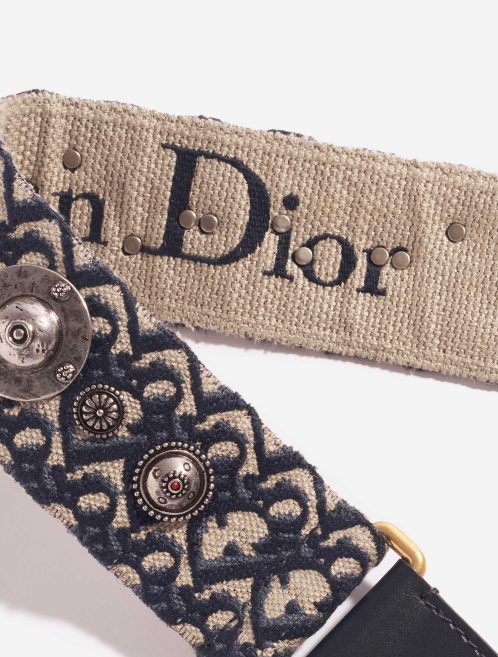 Dior Shoulder Strap Oblique Embroidery Blue Blue Logo | Sell your designer bag on Saclab.com