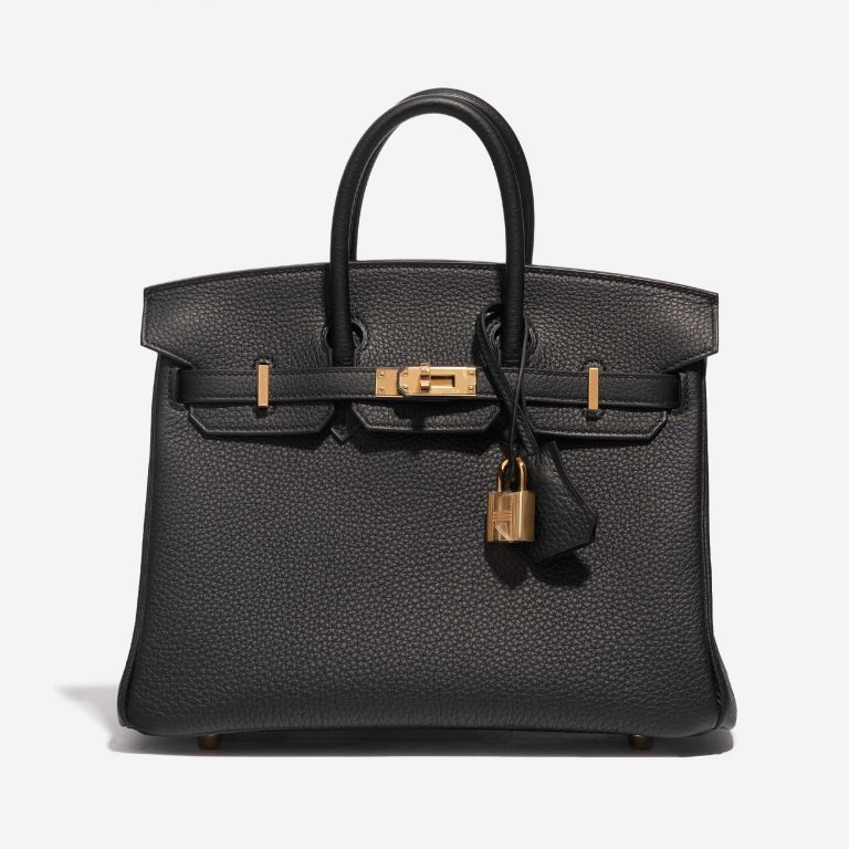 Pre-owned Hermès bag Birkin 25 Togo Black Black Front | Sell your designer bag on Saclab.com