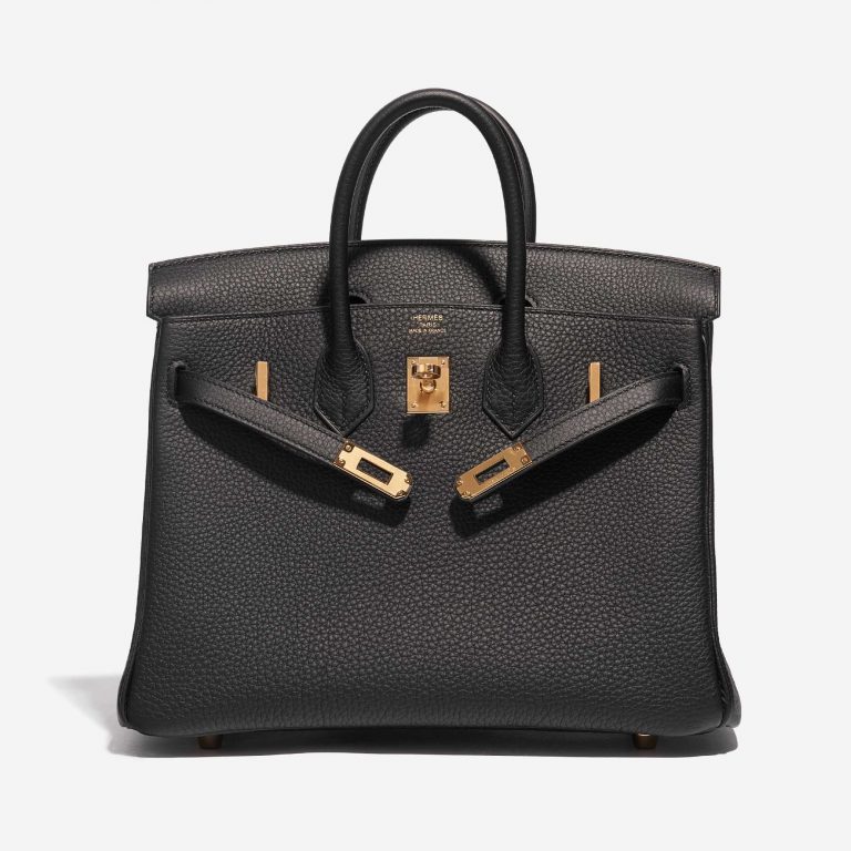 Pre-owned Hermès bag Birkin 25 Togo Black Black Front Open | Sell your designer bag on Saclab.com