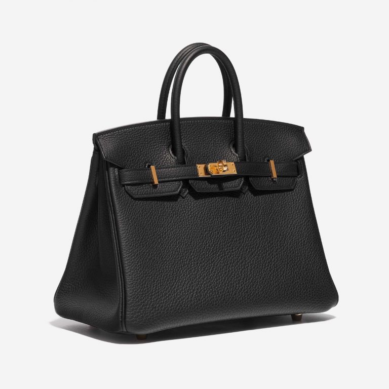 Pre-owned Hermès bag Birkin 25 Togo Black Black Side Front | Sell your designer bag on Saclab.com