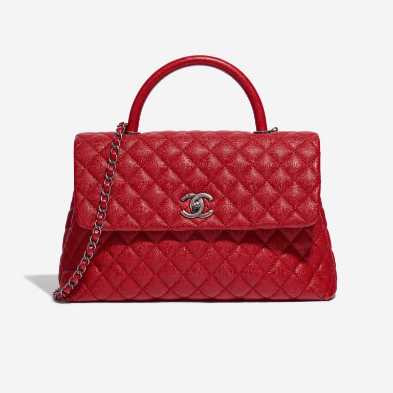 Pre-owned Chanel Tasche Timeless Handle Large Caviar-Leder Rot Rot Front | Verkaufen Sie Ihre Designer-Tasche auf Saclab.com