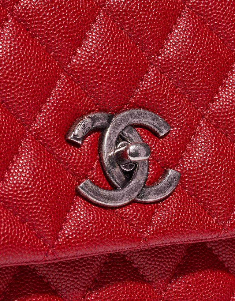 Gebrauchte Chanel Tasche Timeless Handle Large Caviar-Leder Rot Rotes Schließsystem | Verkaufen Sie Ihre Designer-Tasche auf Saclab.com