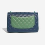 Pre-owned Chanel bag Timeless Jumbo Lamb Green / Turquoise / Blue Blue, Multicolour Back | Sell your designer bag on Saclab.com