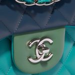 Pre-owned Chanel bag Timeless Jumbo Lamb Green / Turquoise / Blue Blue, Multicolour Closing System | Sell your designer bag on Saclab.com