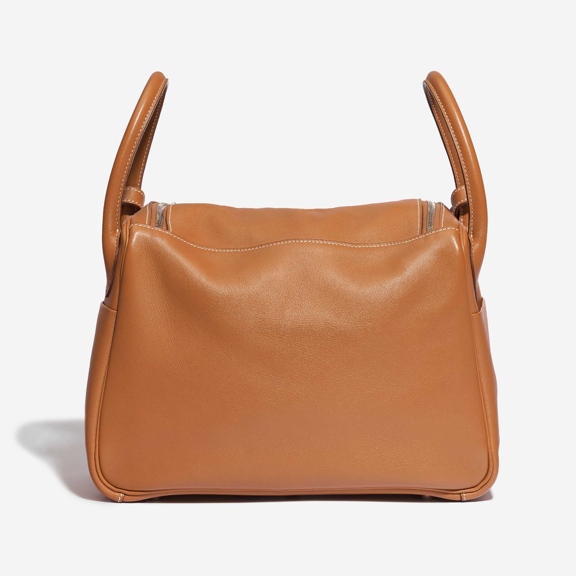 Pre-owned Hermès bag Lindy 30 Swift Gold Brown Back | Sell your designer bag on Saclab.com