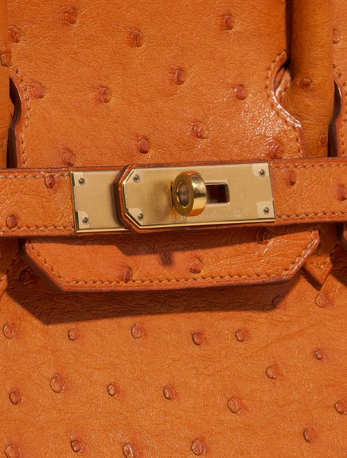 Pre-owned Hermès bag Birkin 30 Ostrich leather Orange Orange Closing System | Sell your designer bag on Saclab.com