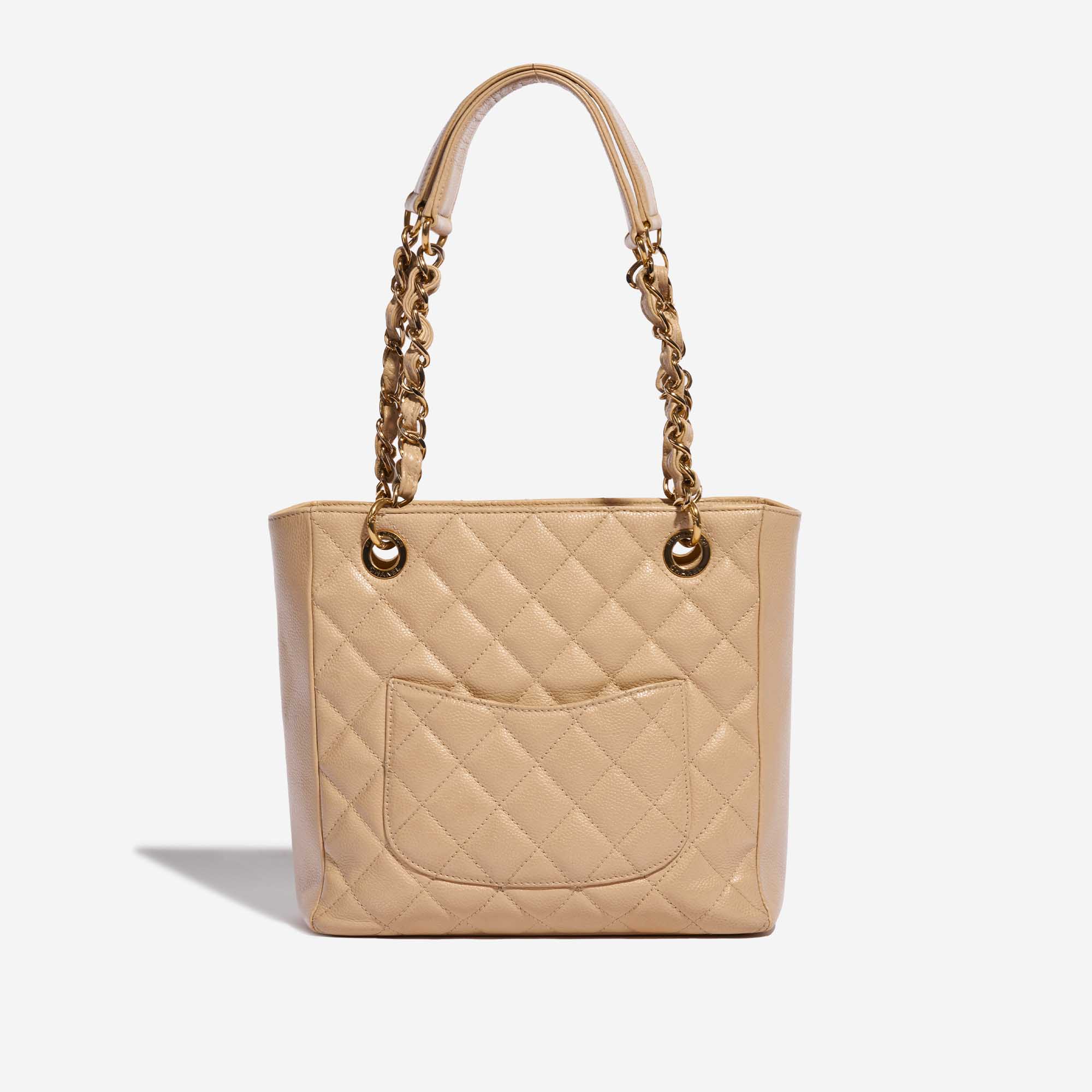 Pre-owned Chanel bag Shopping Tote PST Caviar Beige Beige Back | Sell your designer bag on Saclab.com