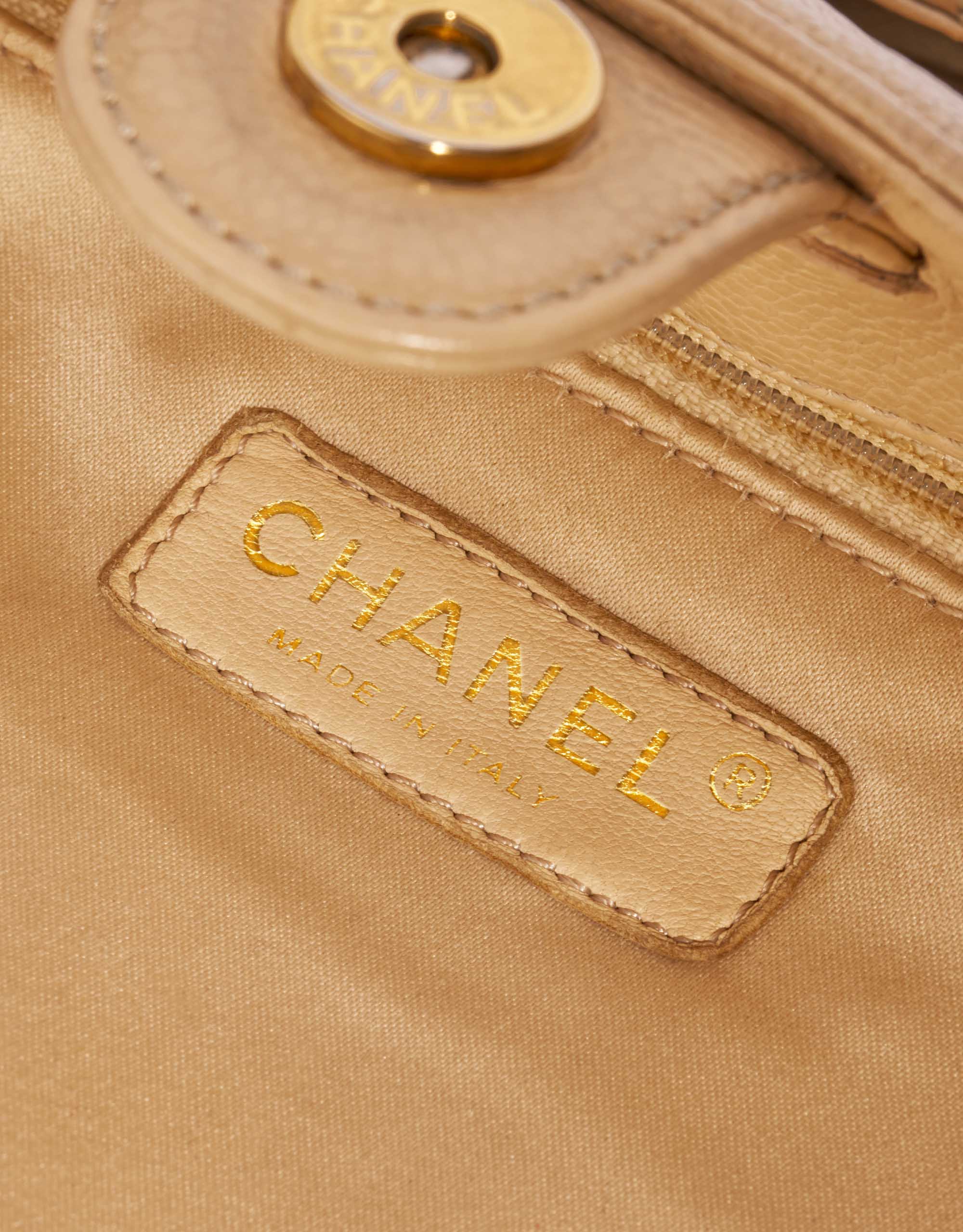 Pre-owned Chanel bag Shopping Tote PST Caviar Beige Beige Logo | Sell your designer bag on Saclab.com