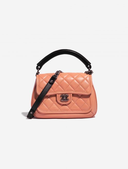 Pre-owned Chanel bag Timeless Handle Medium Lamb Beige Beige, Rose Front | Sell your designer bag on Saclab.com