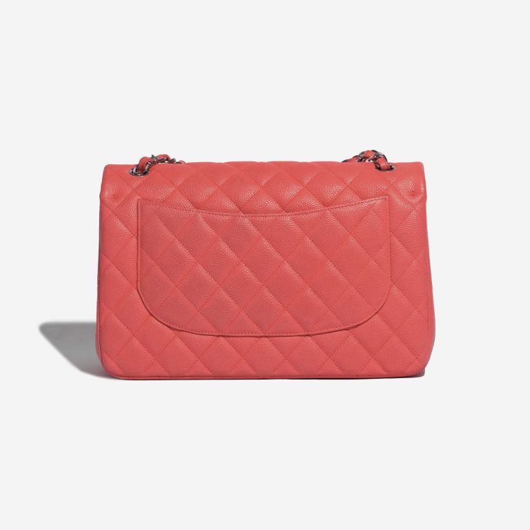 Pre-owned Chanel bag Timeless Jumbo Caviar Coral Pink Back | Sell your designer bag on Saclab.com