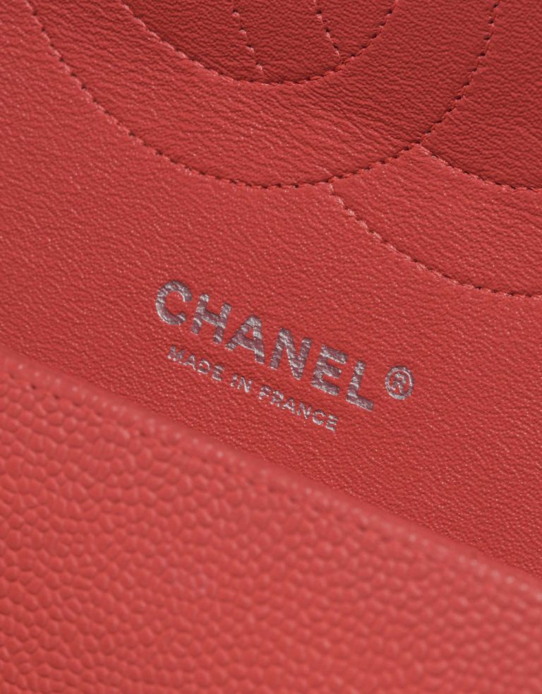 Pre-owned Chanel bag Timeless Jumbo Caviar Coral Pink Logo | Sell your designer bag on Saclab.com