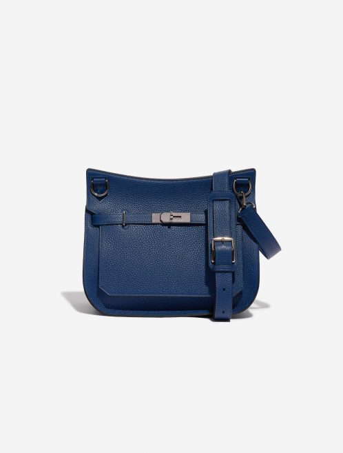 Pre-owned Hermès bag Jypsière 28 Clemence Deep Blue Blue Front | Sell your designer bag on Saclab.com