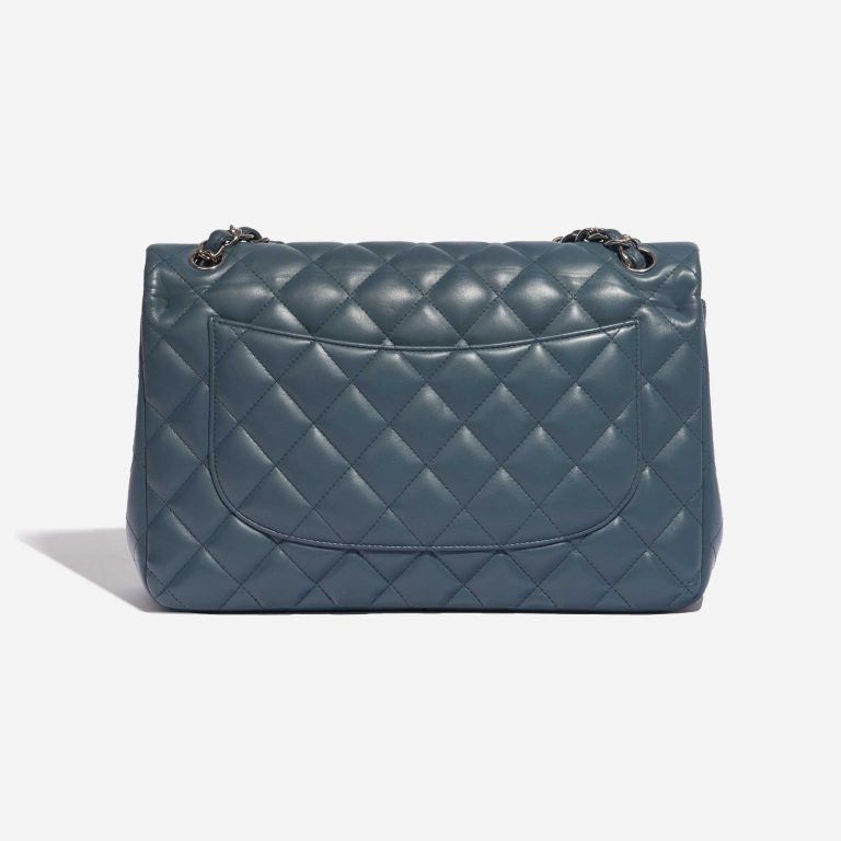 Pre-owned Chanel bag Timeless Jumbo Lambskin Blue / Gray Blue Back | Sell your designer bag on Saclab.com