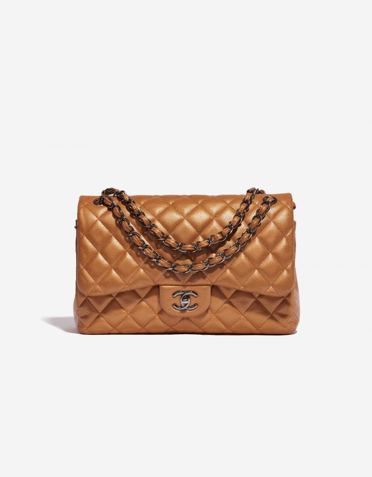 Pre-owned Chanel bag Timeless Jumbo Caviar Copper Gold Front | Sell your designer bag on Saclab.com