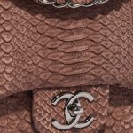 Pre-owned Chanel bag Timeless Maxi Python Brown Brown Closing System | Sell your designer bag on Saclab.com