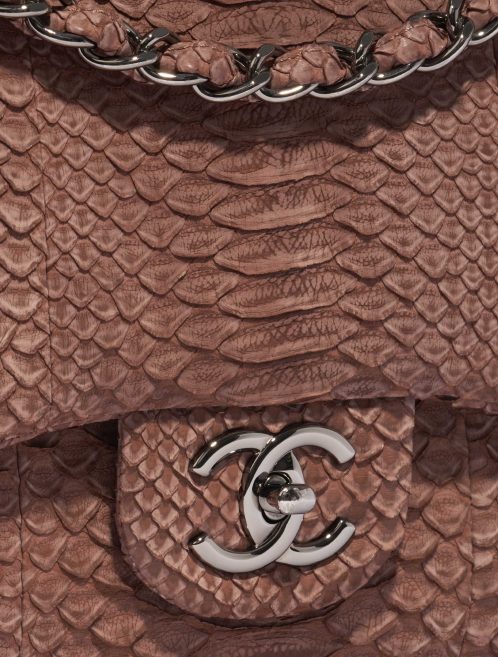Pre-owned Chanel bag Timeless Maxi Python Brown Brown Closing System | Sell your designer bag on Saclab.com