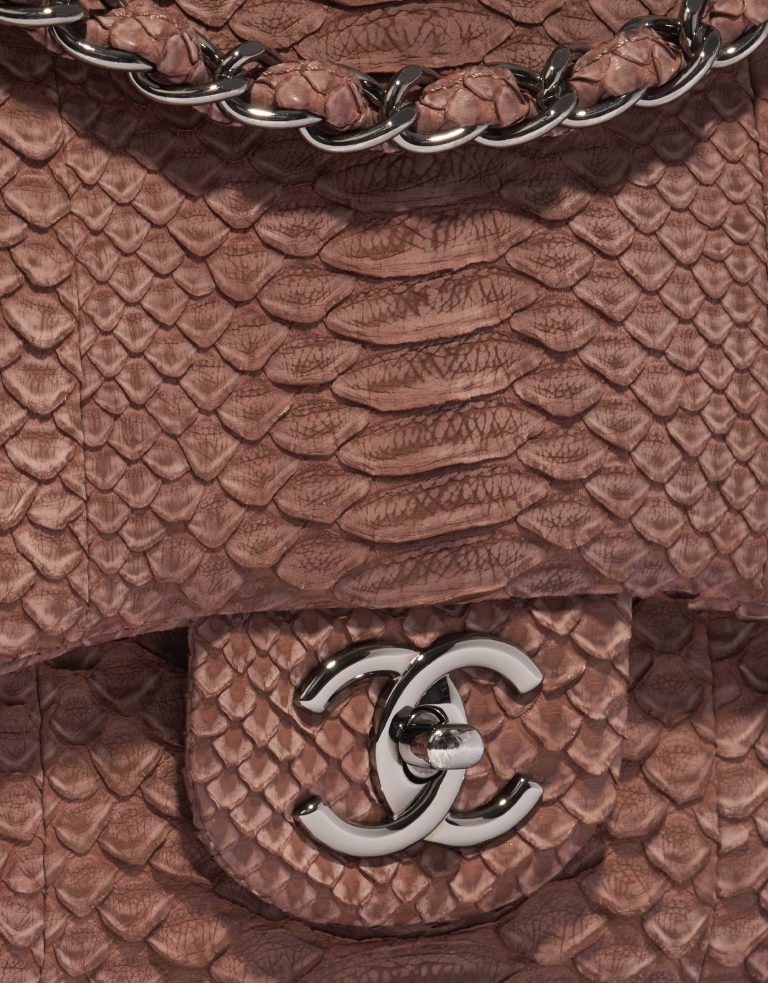 Pre-owned Chanel bag Timeless Maxi Python Brown Brown Front | Sell your designer bag on Saclab.com