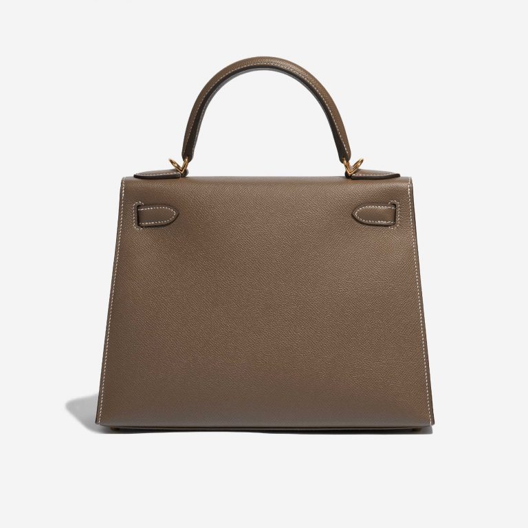 Pre-owned Hermès bag Kelly 28 Sellier Epsom Etoupe Brown Back | Sell your designer bag on Saclab.com