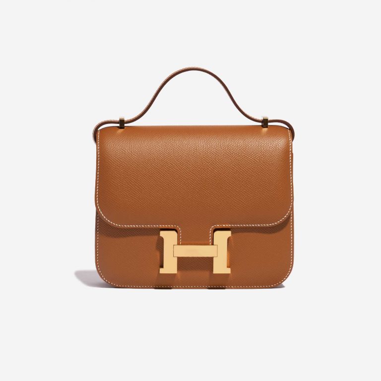 Pre-owned Hermès bag Constance 18 Gold Epsom Gold Front | Sell your designer bag on Saclab.com