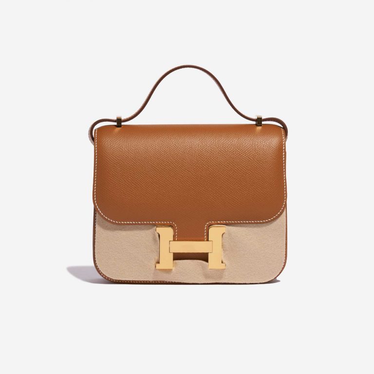 Pre-owned Hermès bag Constance 18 Gold Epsom Gold Front Velt | Sell your designer bag on Saclab.com