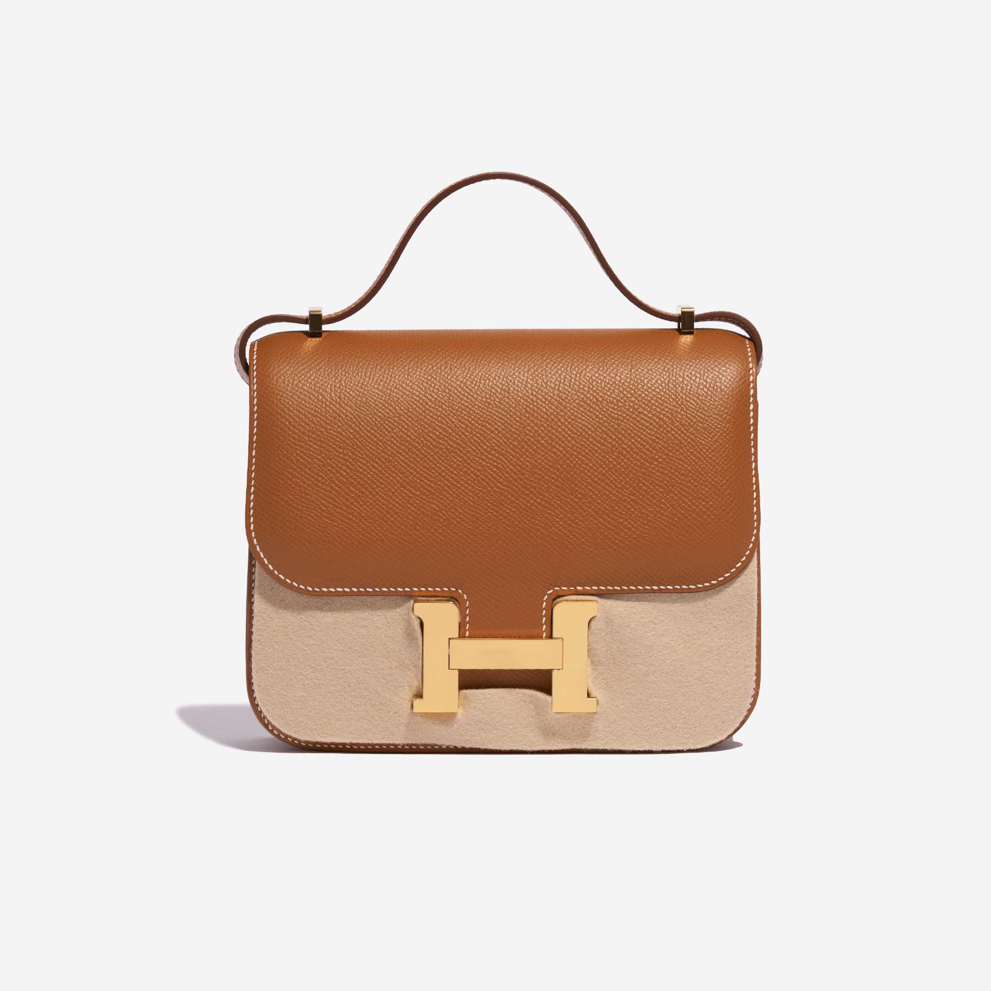 Women :: Bags :: Handbags :: Hermès Constance 18 Gris Asphalt Rose Gold  Epsom - The Real Luxury