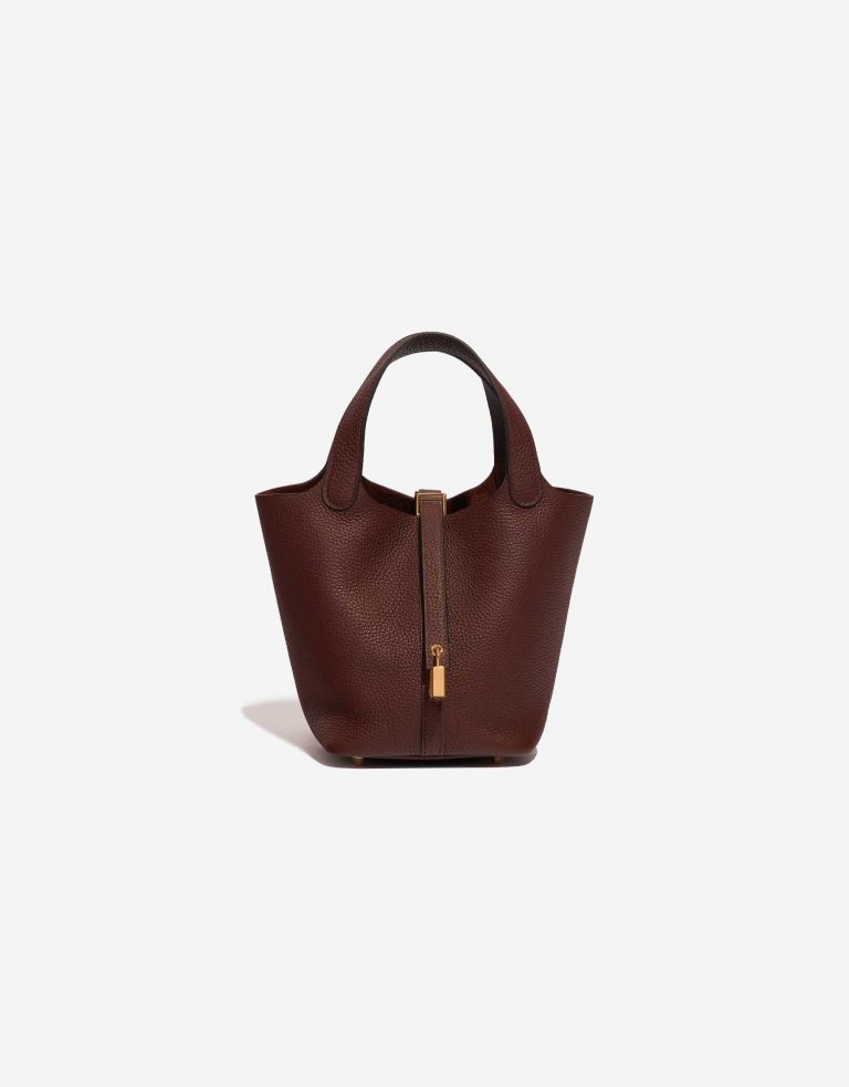 Pre-owned Hermès bag Picotin 18 Rouge Sellier Brown Front | Sell your designer bag on Saclab.com