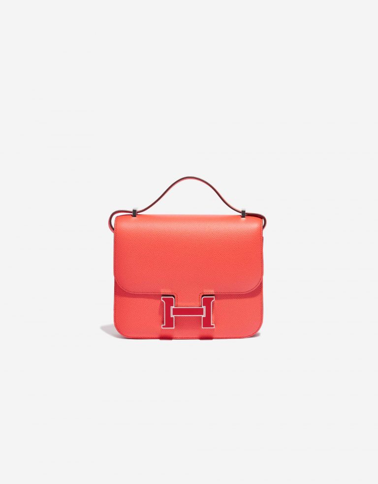 Pre-owned Hermès bag Constance 18 Epsom Rose Texas / Rouge de Coeur Red Front | Sell your designer bag on Saclab.com