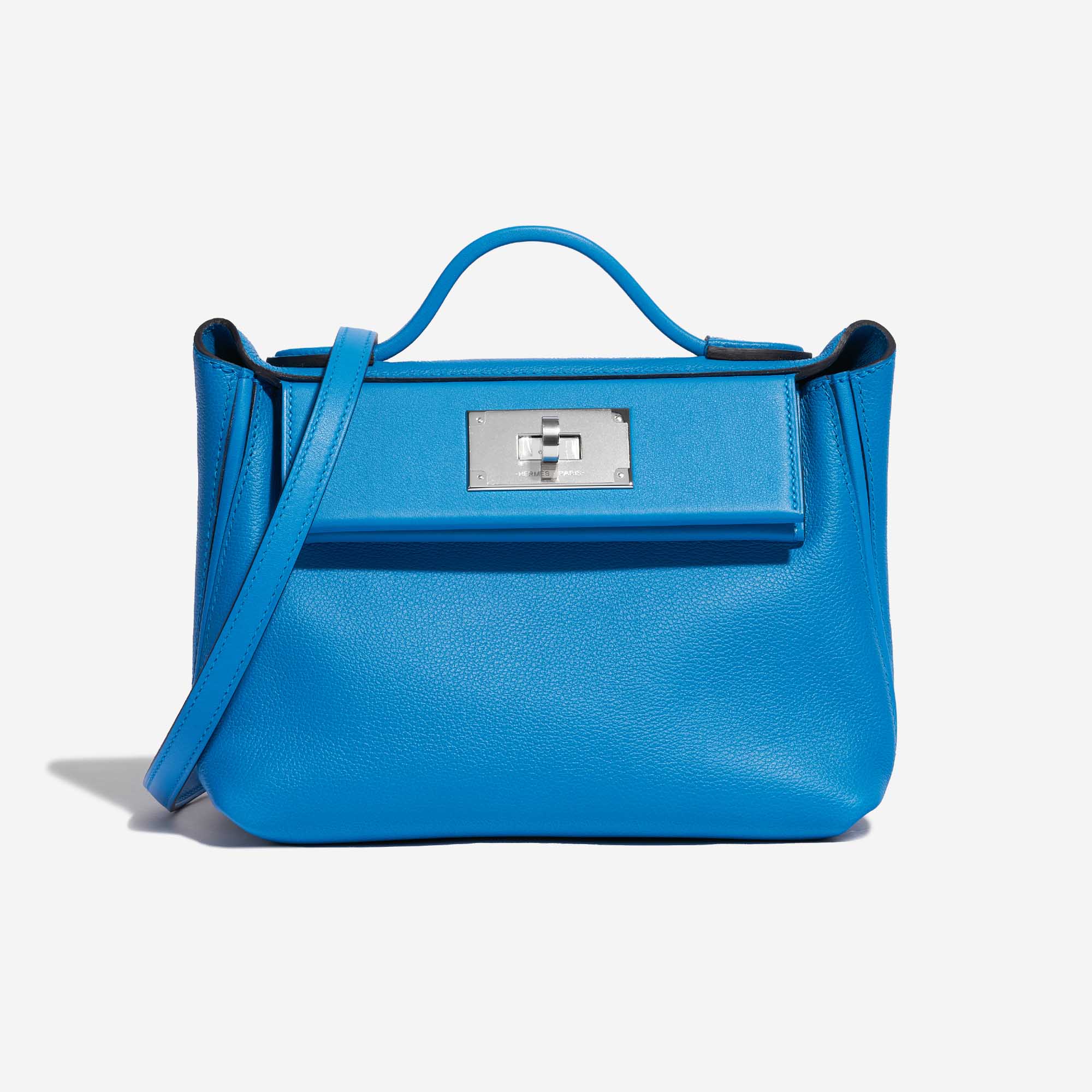 Hermes 24/24 21 Crossbody Bag Bleu Veau Evercolor