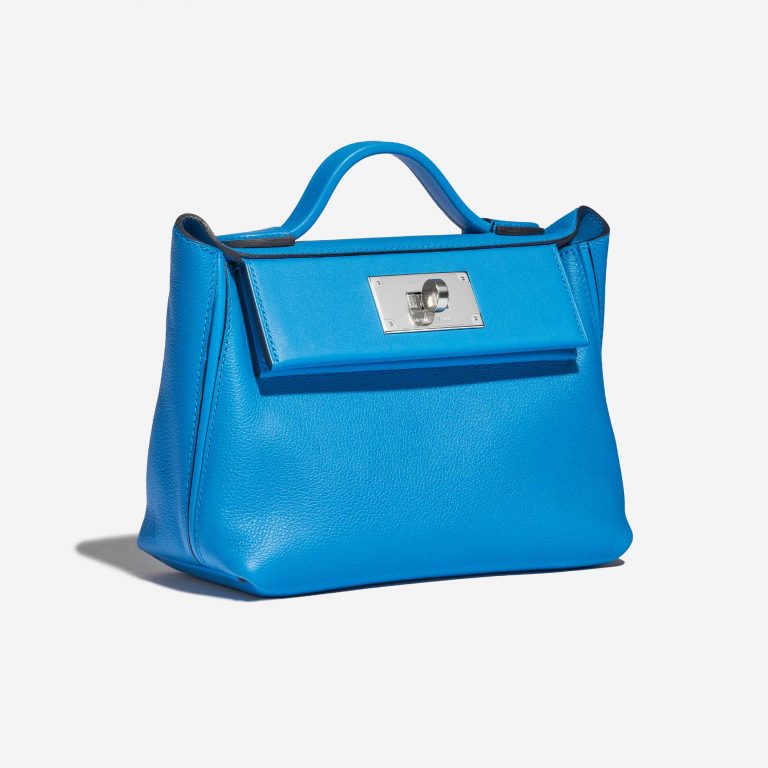 Sac Hermès d'occasion 24/24 21 Evercolor/ Swift Blue Frida Blue Side Front | Vendez votre sac de créateur sur Saclab.com