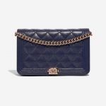 Pre-owned Chanel bag Boy WOC Caviar Blue Blue Front | Sell your designer bag on Saclab.com