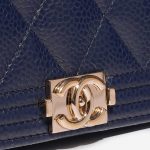 Pre-owned Chanel bag Boy WOC Caviar Blue Blue Closing System | Sell your designer bag on Saclab.com