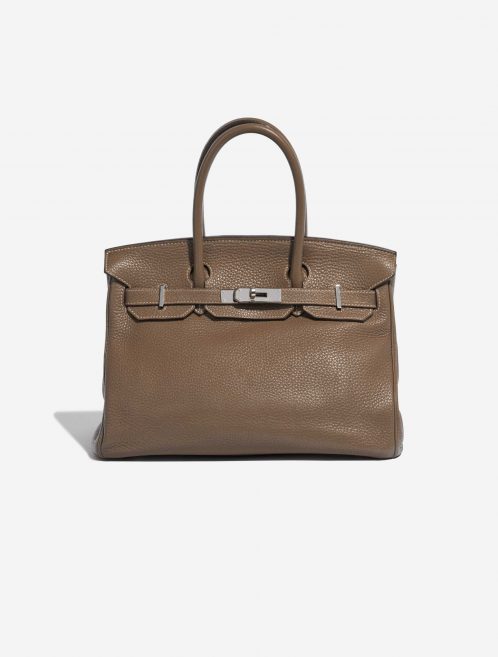 Pre-owned Hermès bag Birkin 30 Clemence Etoupe Brown Front | Sell your designer bag on Saclab.com