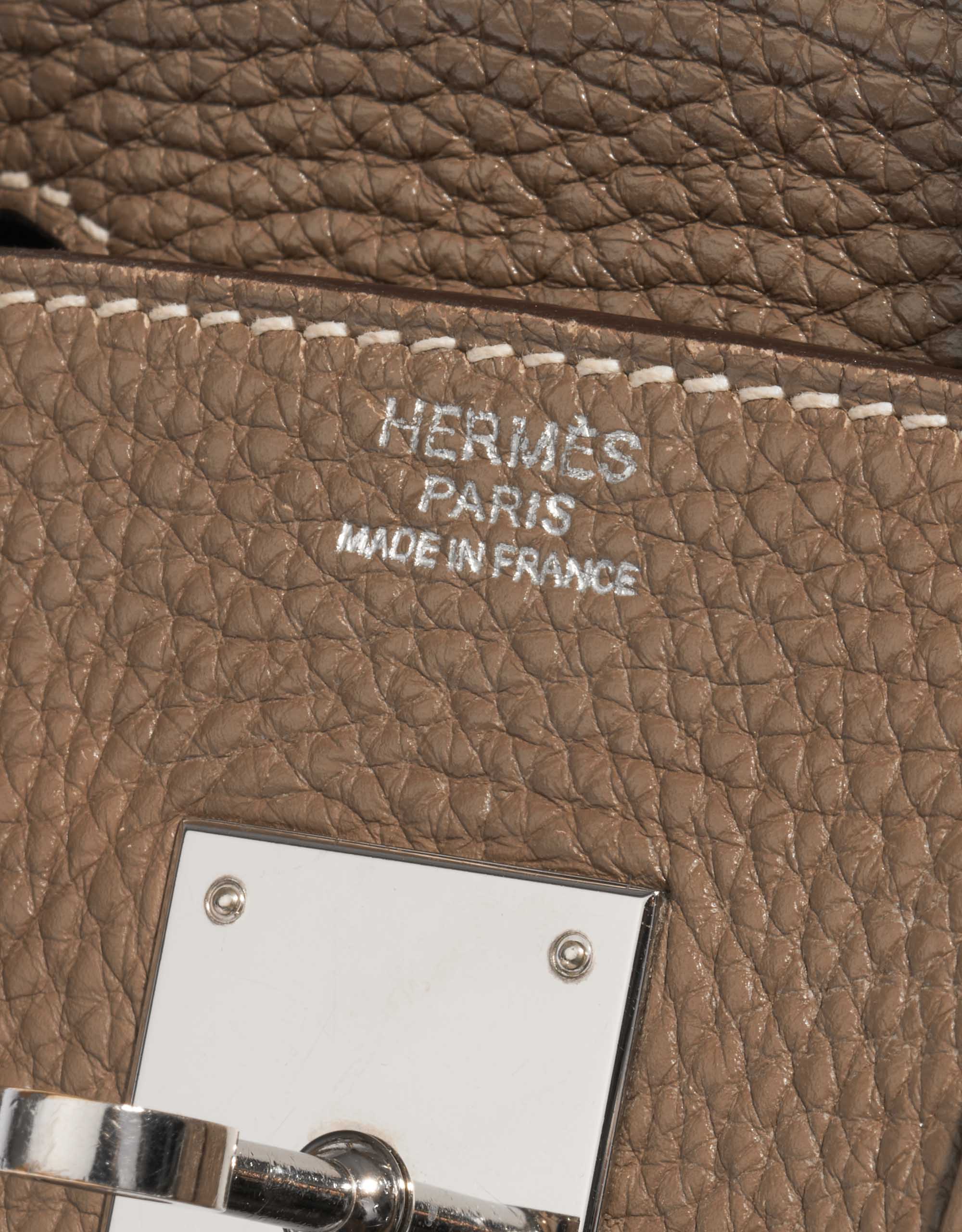 HERMÈS Birkin 30 handbag in Etoupe Clemence leather with Palladium