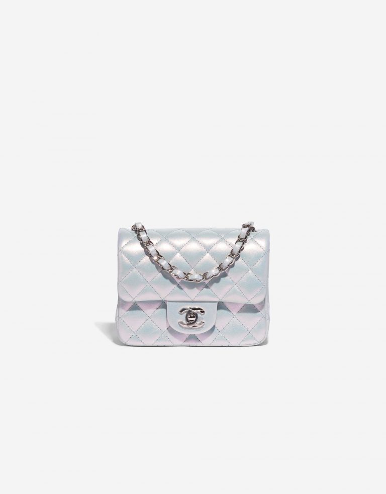 Sac Chanel d'occasion Classique Square Mini Lamb Blue Iridescent Blue Front | Vendez votre sac de créateur sur Saclab.com