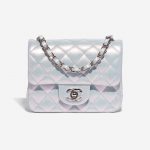 Chanel Timeless Square Mini Lamb Blue Iridescent Blue Front | Sell your designer bag on Saclab.com