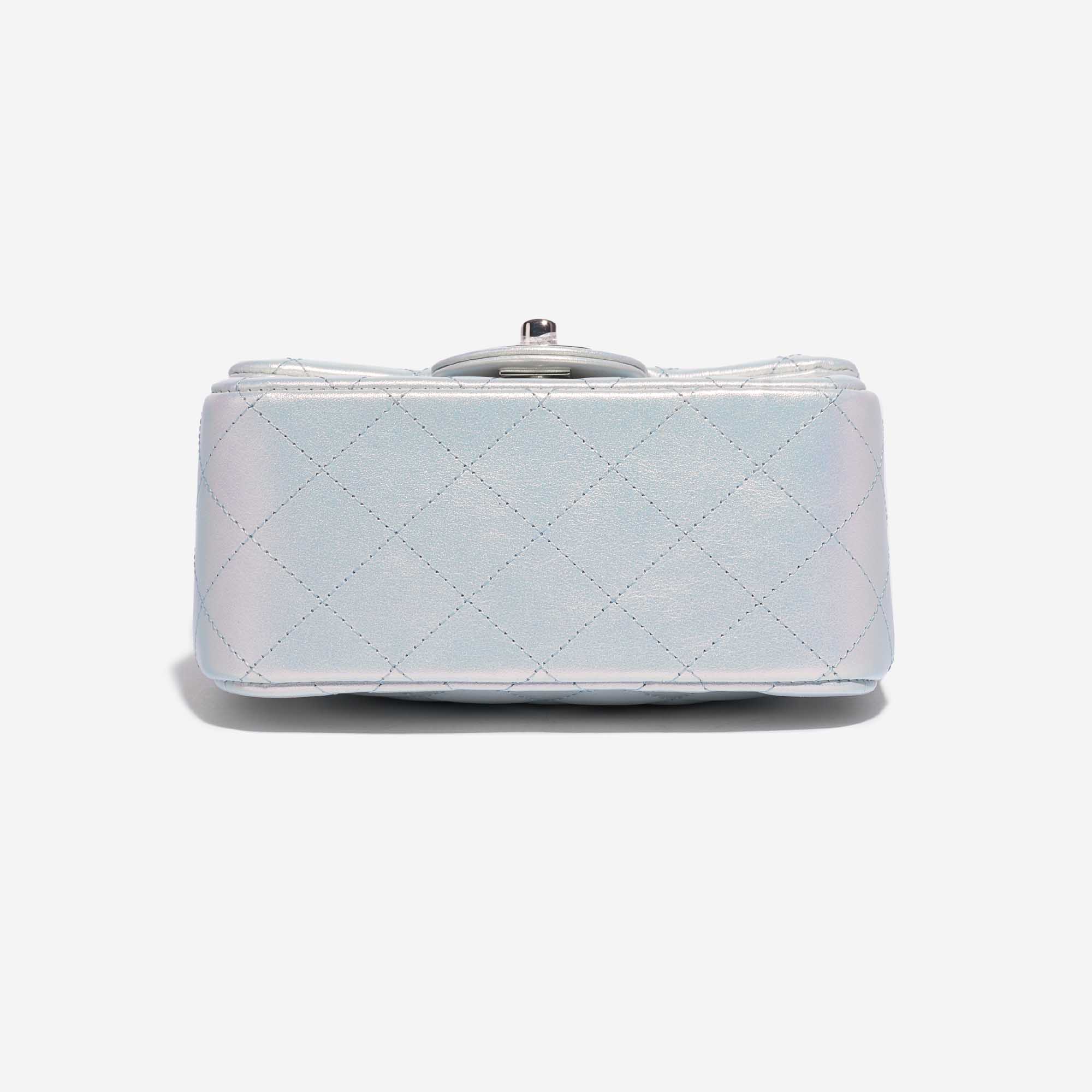 Pre-owned Chanel bag Timeless Square Mini Lamb Blue Iridescent Blue Bottom | Sell your designer bag on Saclab.com